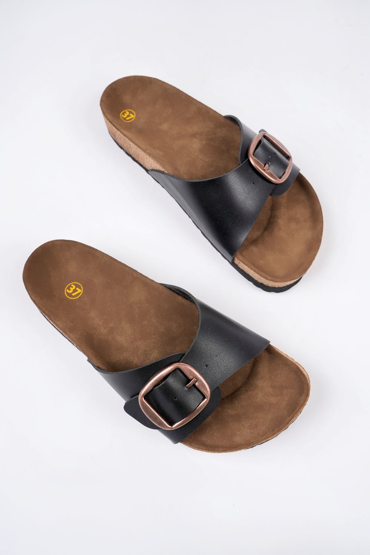 Freemax Kadın Garantili Tek Toka Yazlık Günlük Birken Terlik ppl 4097 Siyah Siyah