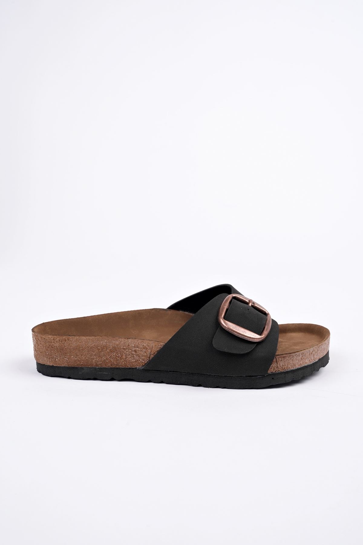 Freemax Kadın Garantili Tek Toka Yazlık Günlük Birken Terlik ppl 4097 Siyah