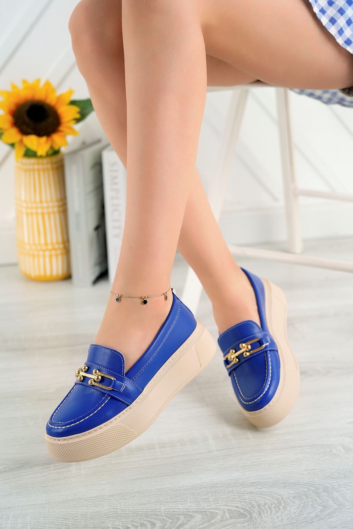 Freemax Kadın  Günlük Oxford Ayakkabı Abb.1502 Saks Mavi