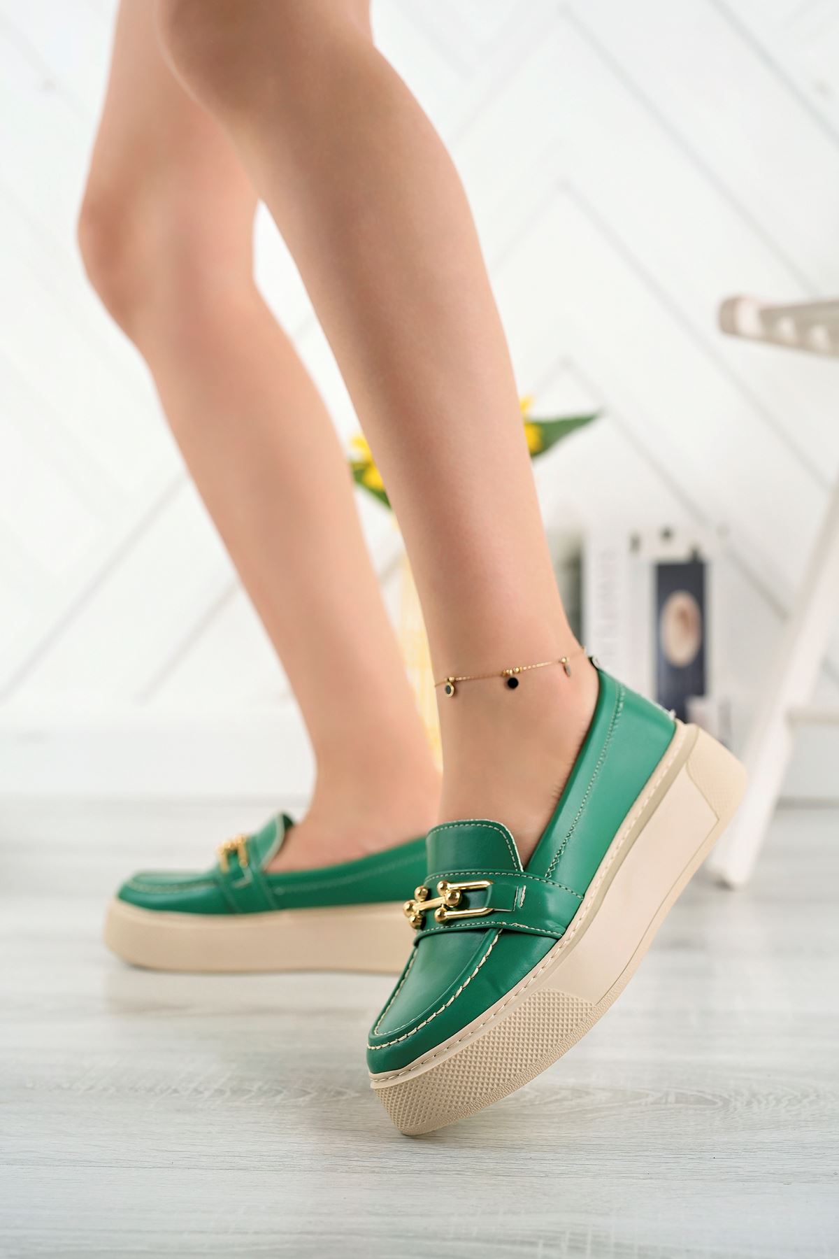 Freemax Kadın  Günlük Oxford Ayakkabı Abb.1502 Yeşil