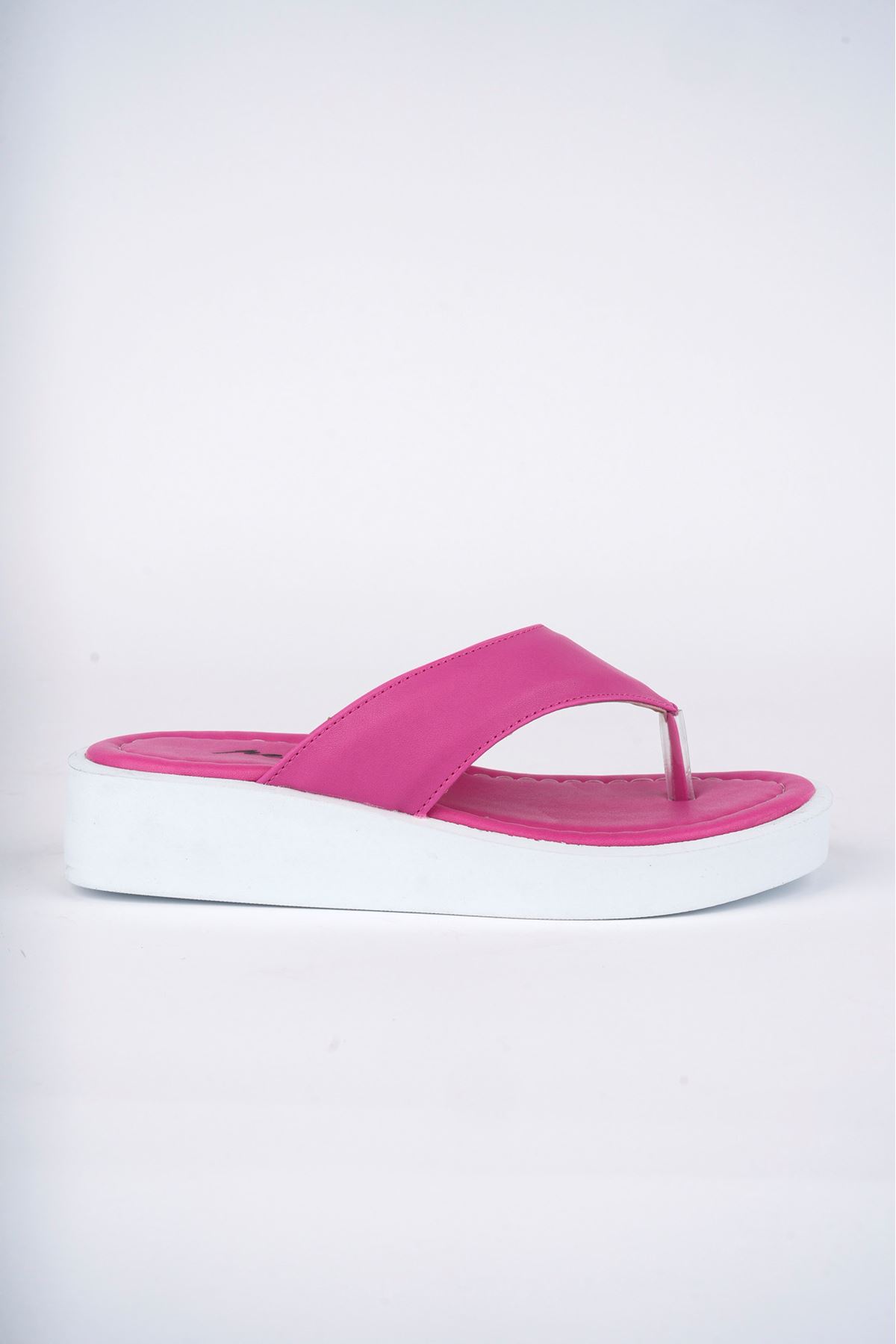 Freemax Kadın Garantili Hafif Esnek Poli Flatform Taban Parmak Arası Günlük Terlik PPL 5000 Fuşya