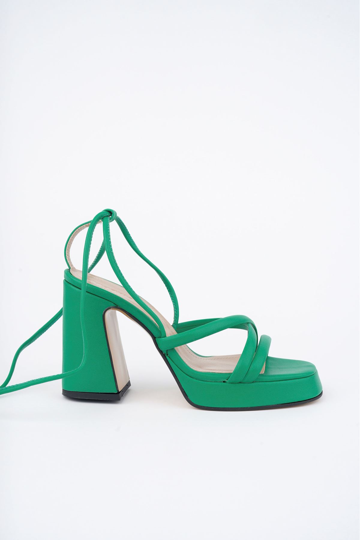 Freemax Kadın Yüksek Klasik 10 cm Topuklu Platform Ayakkabıı Byc 1005 Yeşil
