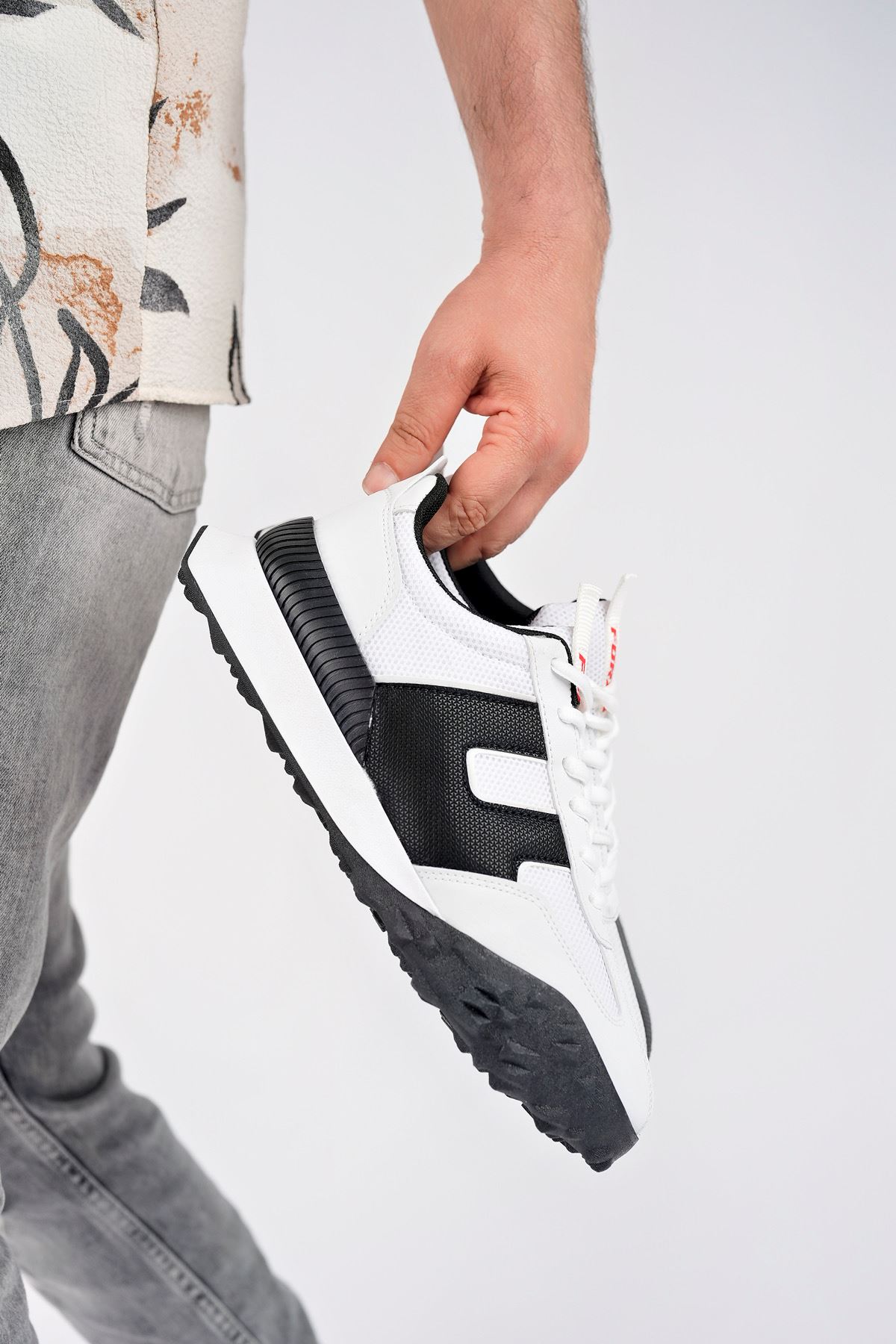 Freemax Unisex  Konforlu Outdoor Spor Ayakkabı 2356 Beyaz Siyah