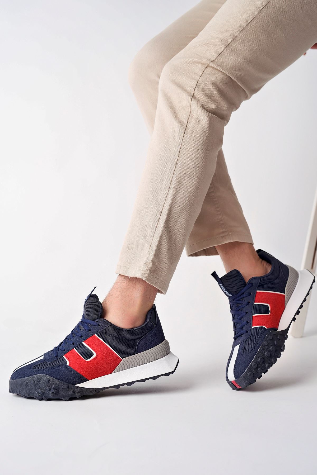 Freemax Unisex  Konforlu Outdoor Spor Ayakkabı 2356 Lacivert Kırmızı