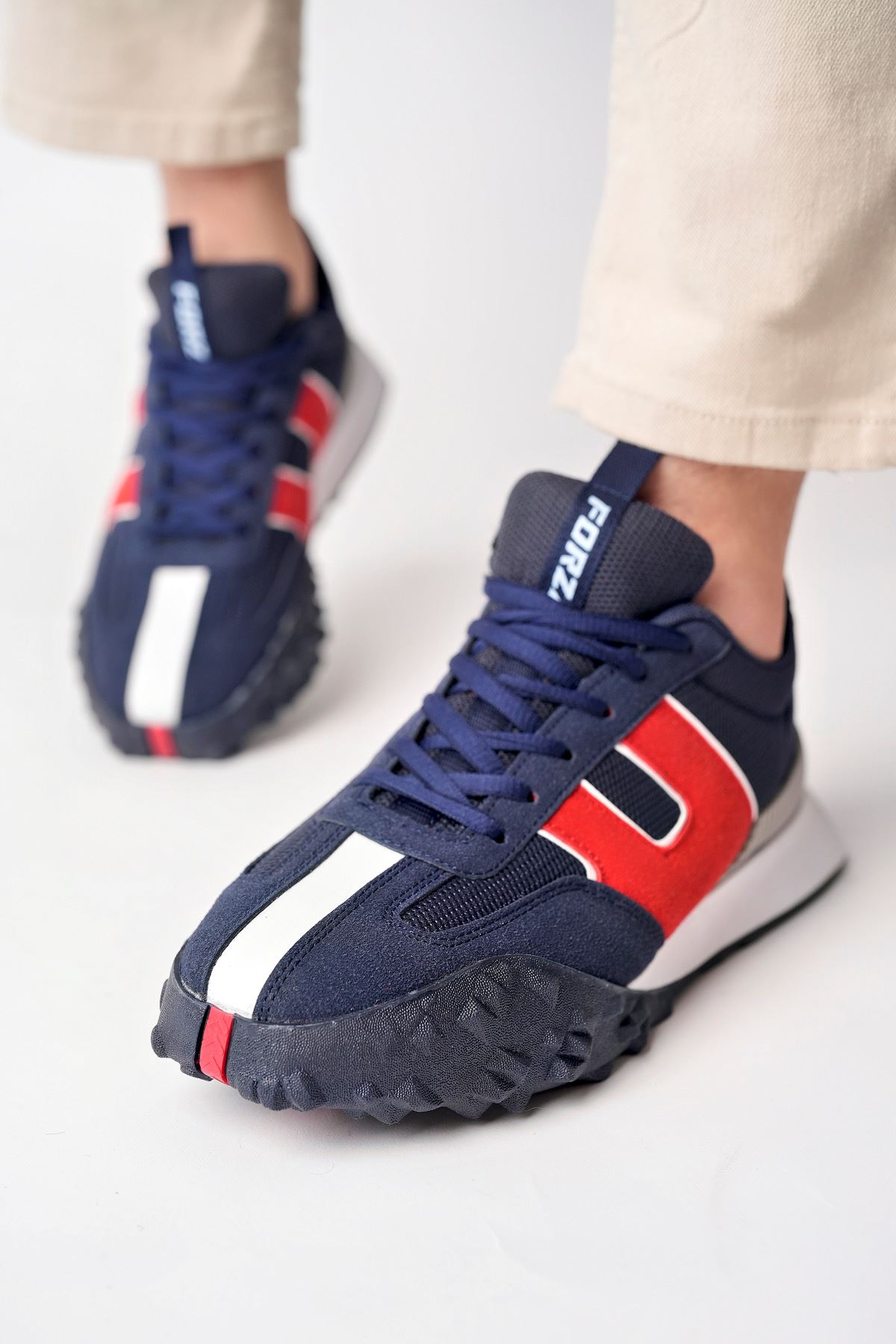 Freemax Unisex  Konforlu Outdoor Spor Ayakkabı 2356 Lacivert Kırmızı