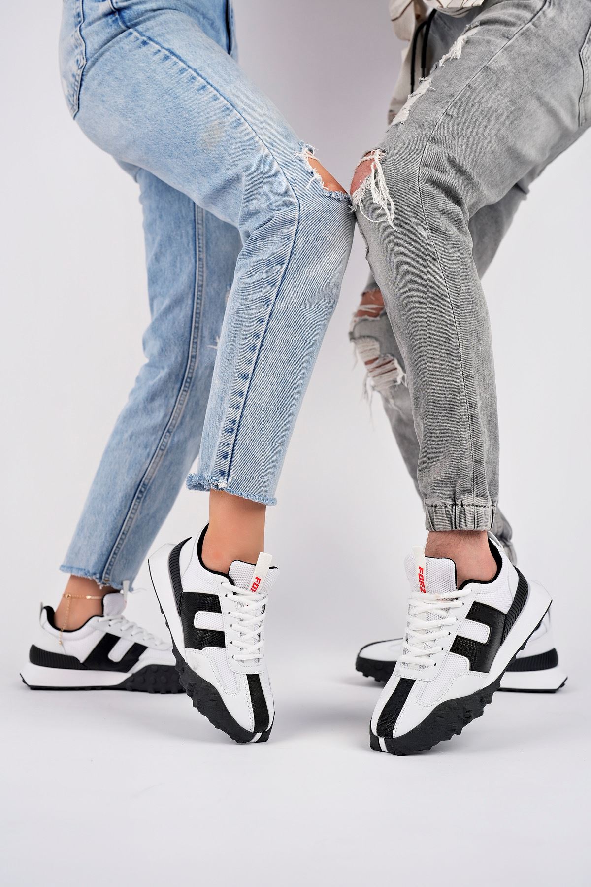 Freemax Unisex  Konforlu Outdoor Spor Ayakkabı 2356 Beyaz Siyah