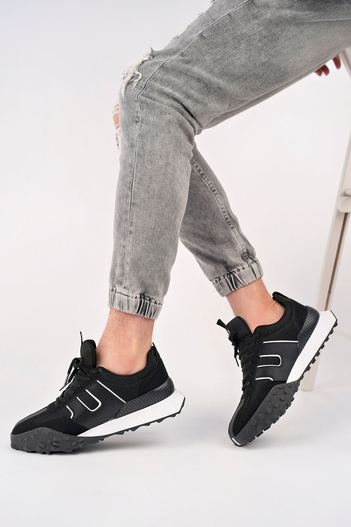 Freemax Unisex  Konforlu Outdoor Spor Ayakkabı 2356 Siyah Siyah