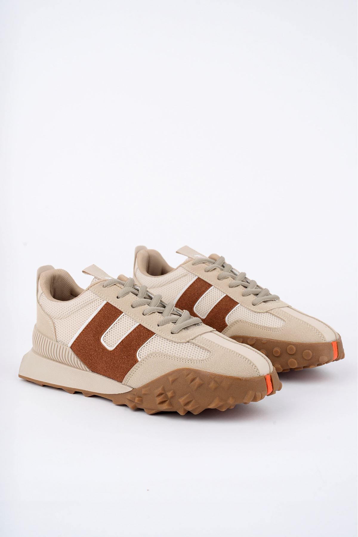 Freemax Unisex  Konforlu Outdoor Spor Ayakkabı 2356 Bej Taba