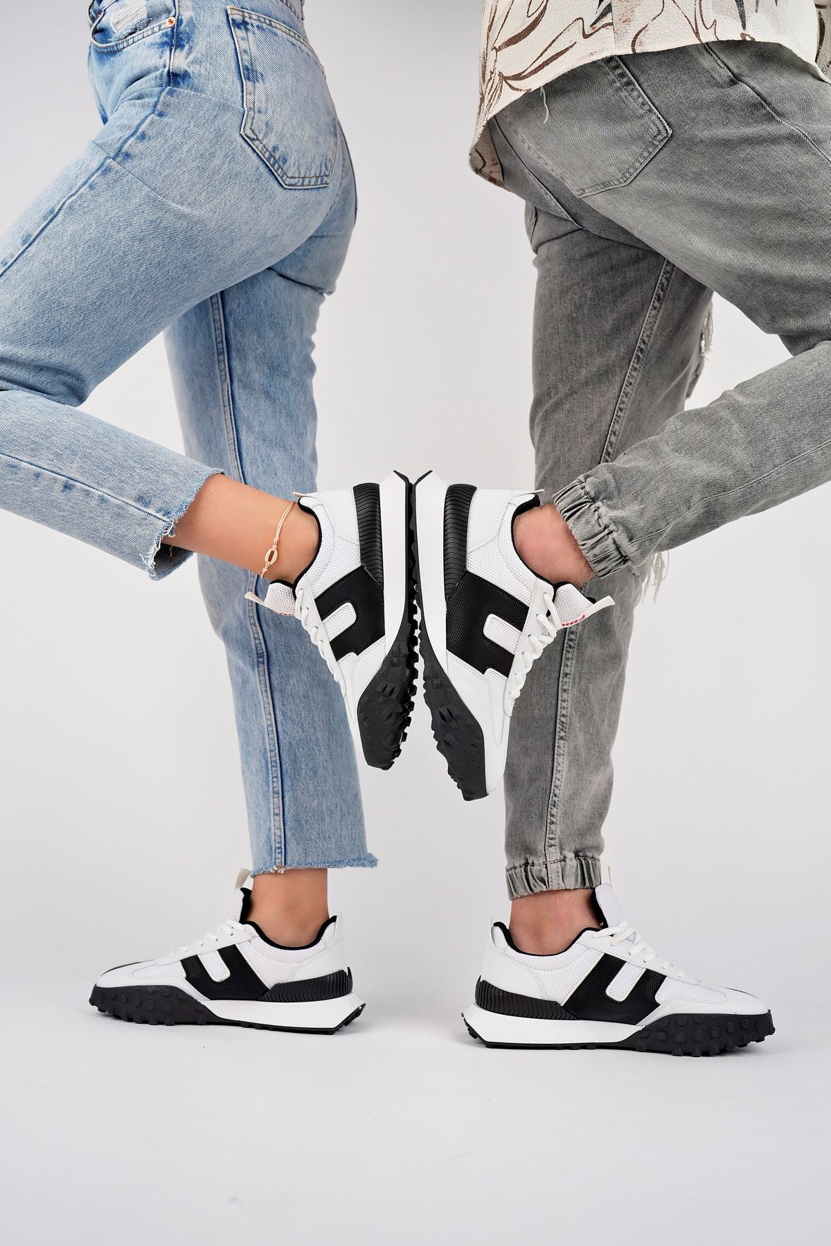 Freemax Unisex  Konforlu Outdoor Spor Ayakkabı 2356 Beyaz Siyah