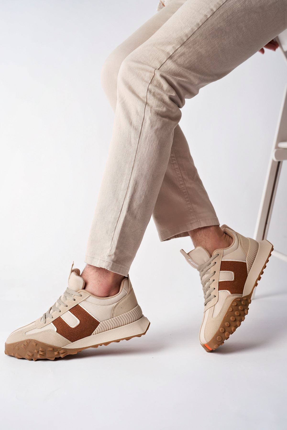 Freemax Unisex  Konforlu Outdoor Spor Ayakkabı 2356 Bej Taba