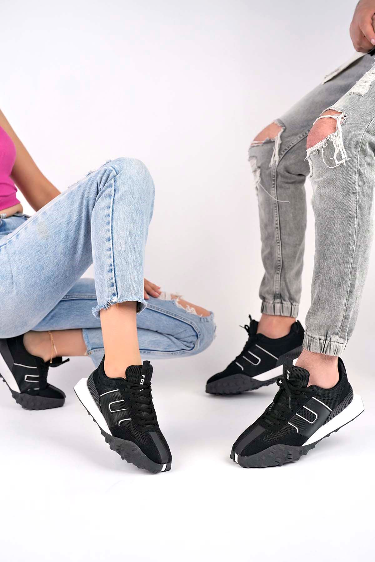 Freemax Unisex  Konforlu Outdoor Spor Ayakkabı 2356 Siyah Siyah