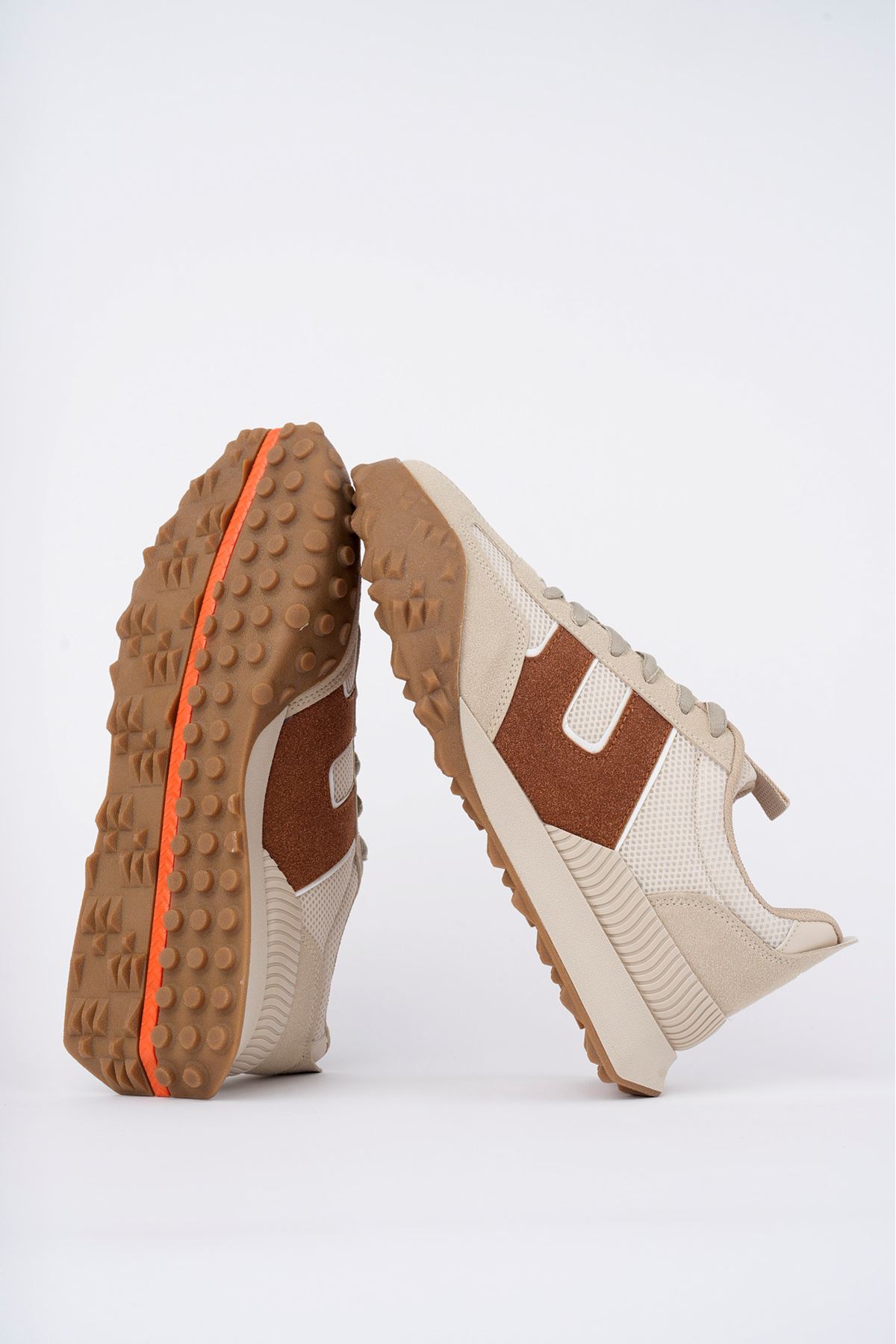 Freemax Unisex  Konforlu Outdoor Spor Ayakkabı 2356 Bej Taba