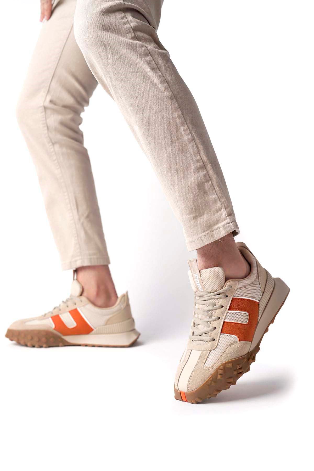 Freemax Unisex  Konforlu Outdoor Spor Ayakkabı 2356 Bej Orange