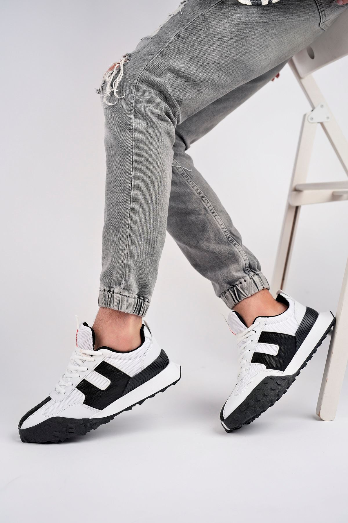 Freemax Unisex  Konforlu Outdoor Spor Ayakkabı 2356 Beyaz Siyah