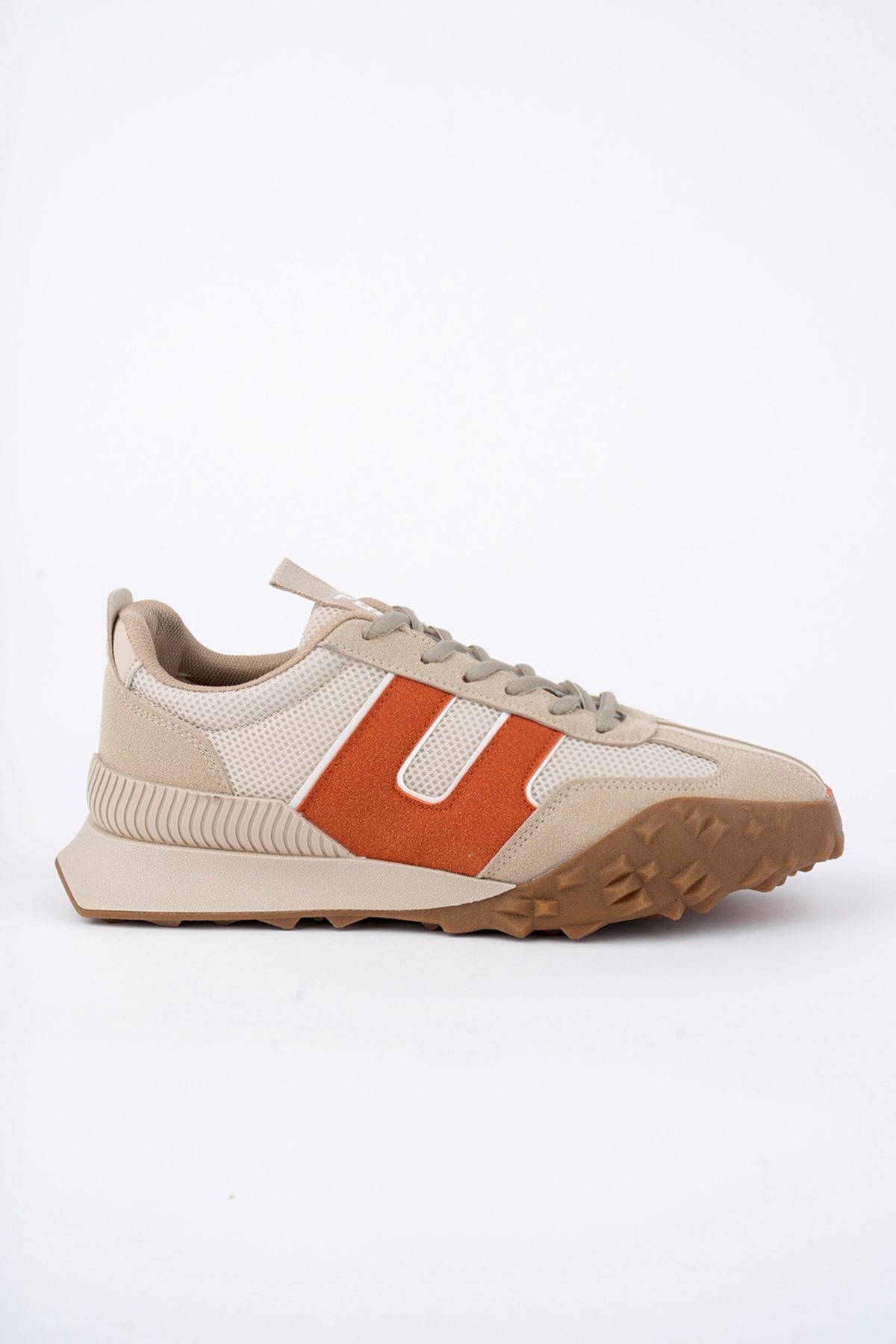 Freemax Unisex  Konforlu Outdoor Spor Ayakkabı 2356 Bej Orange