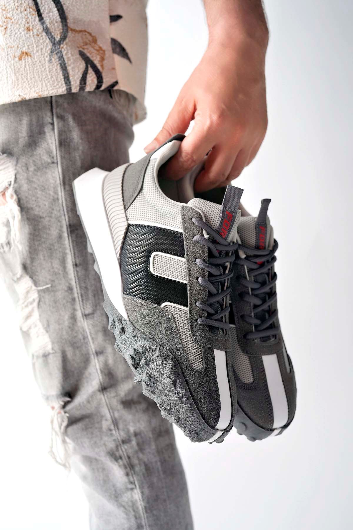 Freemax Unisex  Konforlu Outdoor Spor Ayakkabı 2356 Füme Buz