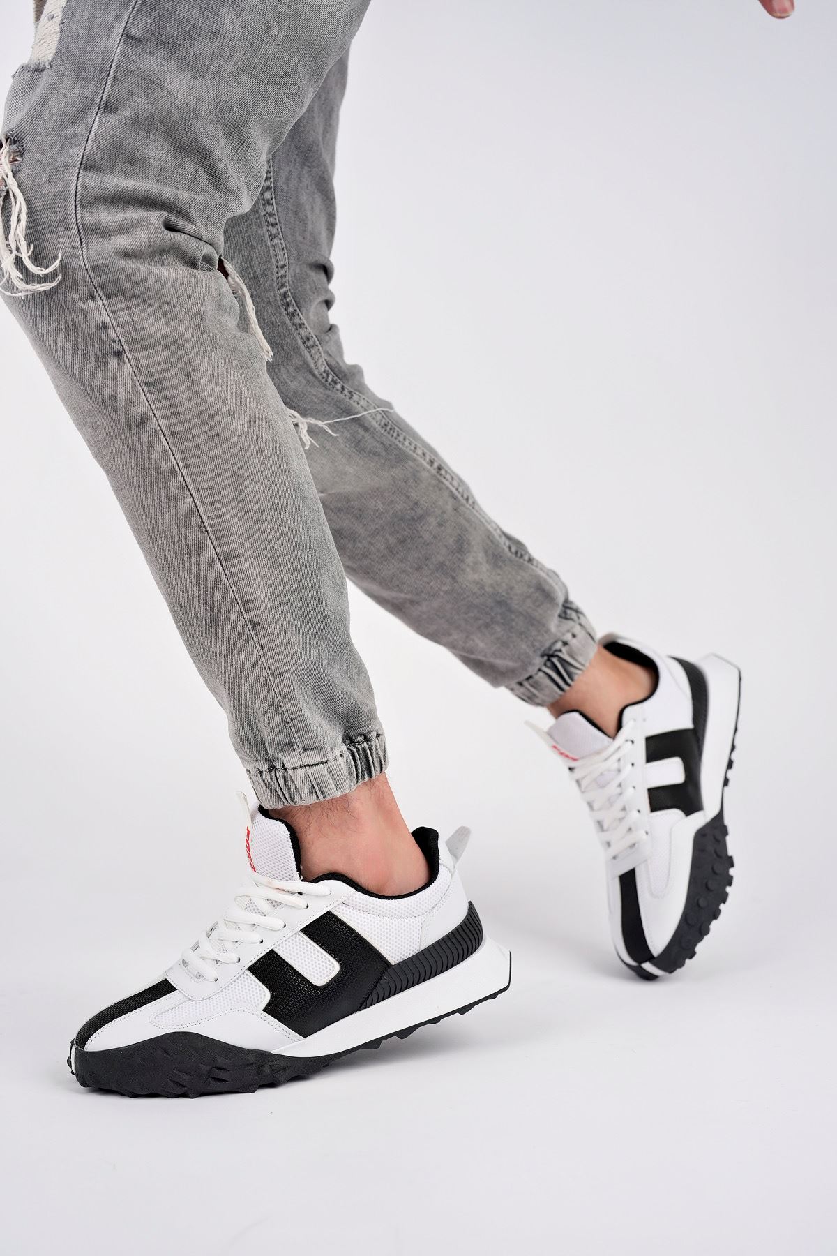 Freemax Unisex  Konforlu Outdoor Spor Ayakkabı 2356 Beyaz Siyah