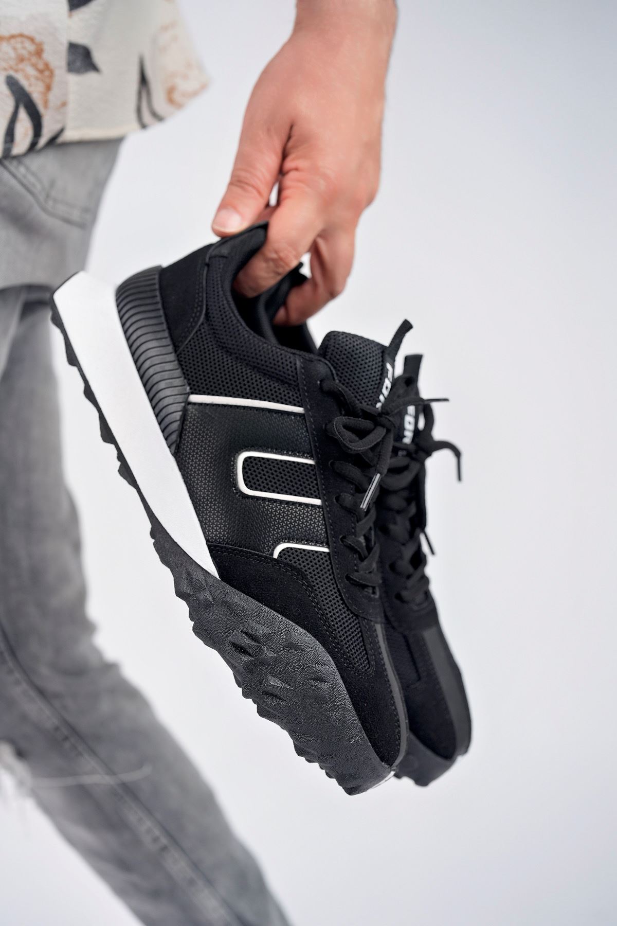 Freemax Unisex  Konforlu Outdoor Spor Ayakkabı 2356 Siyah Siyah