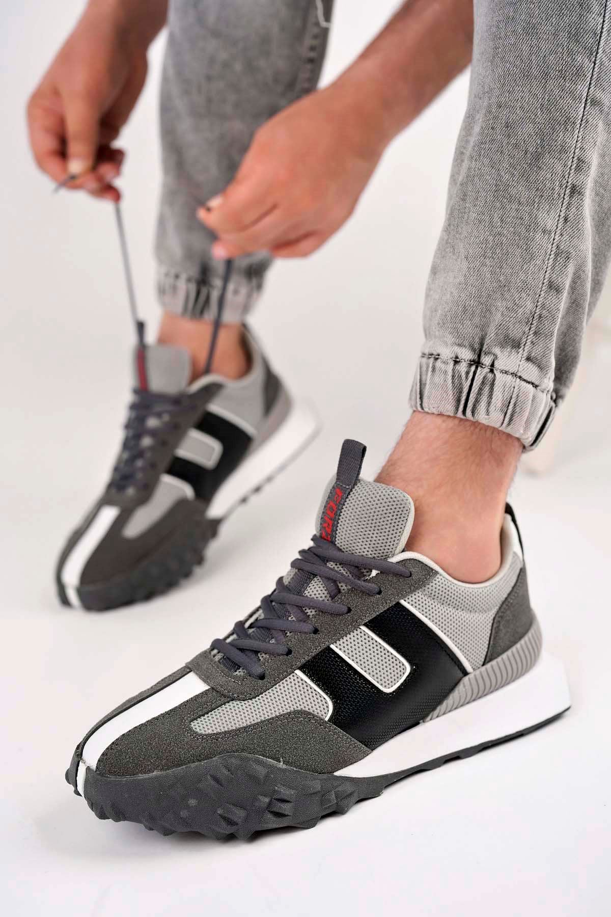 Freemax Unisex  Konforlu Outdoor Spor Ayakkabı 2356 Füme Buz