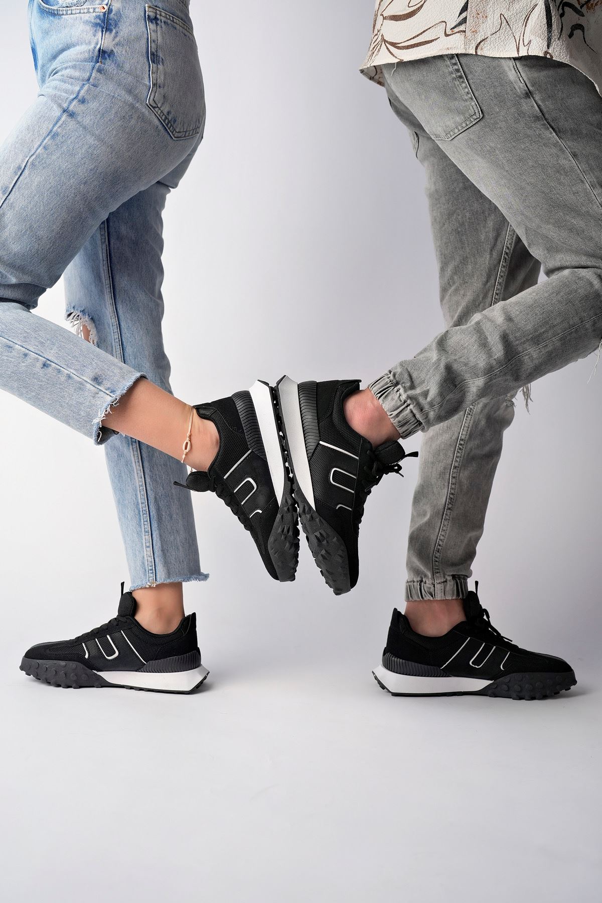 Freemax Unisex  Konforlu Outdoor Spor Ayakkabı 2356 Siyah Siyah