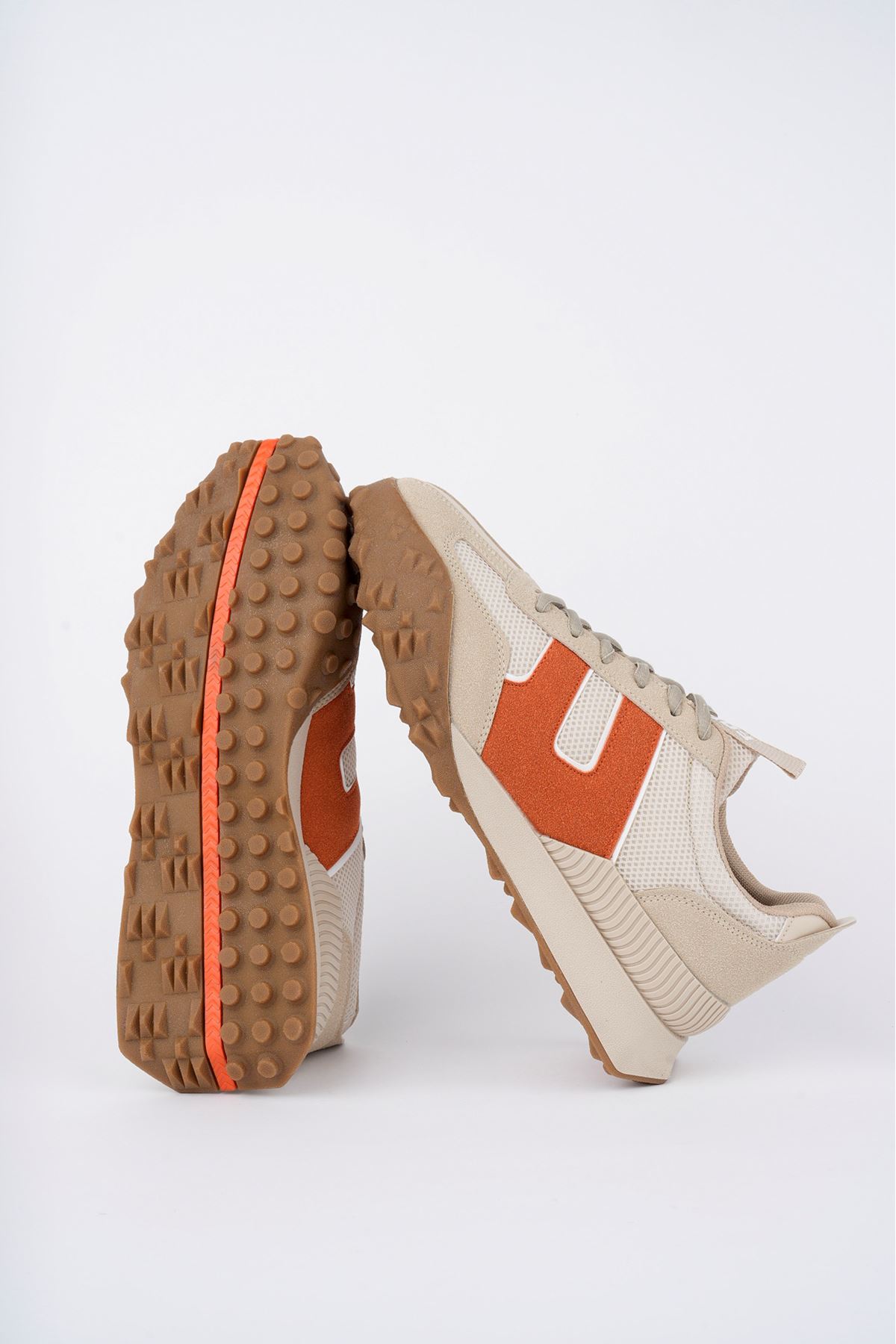 Freemax Unisex  Konforlu Outdoor Spor Ayakkabı 2356 Bej Orange