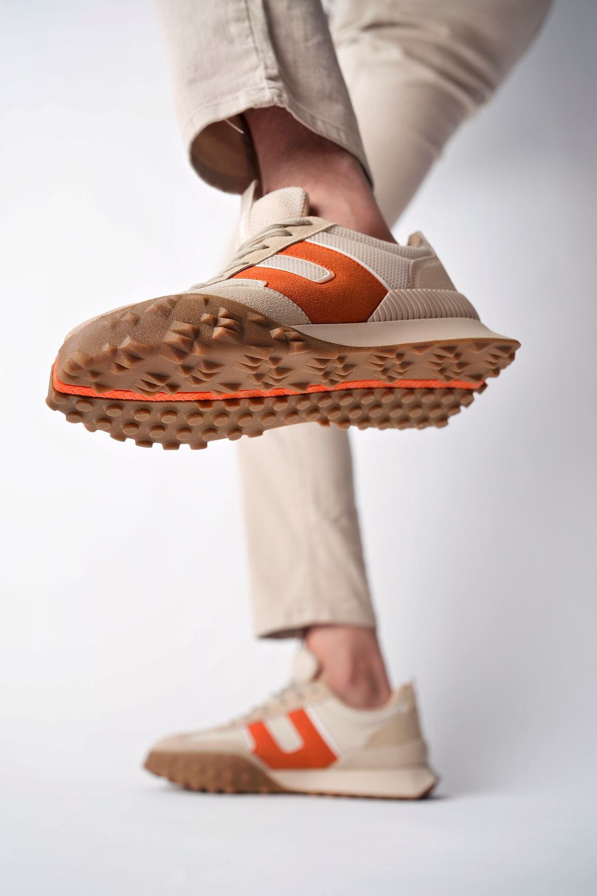 Freemax Unisex  Konforlu Outdoor Spor Ayakkabı 2356 Bej Orange