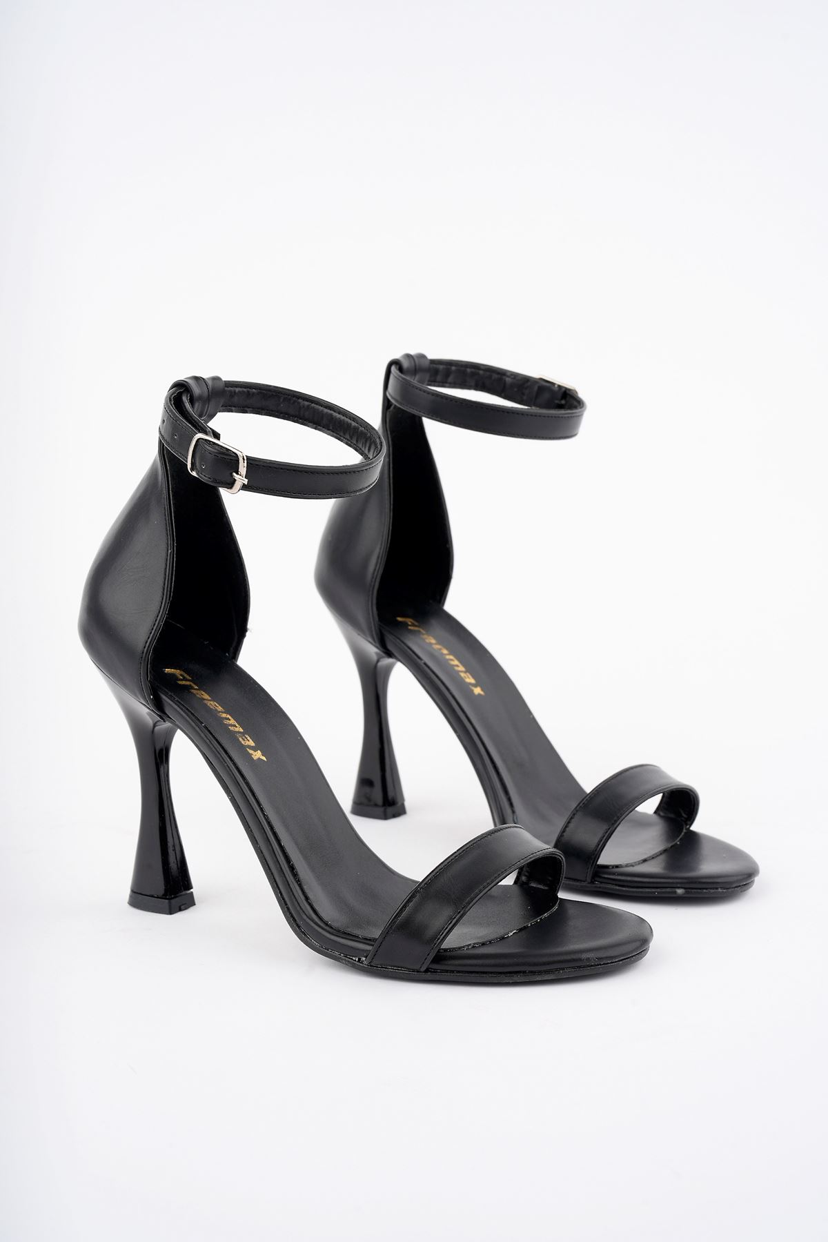 Freemax Kadın 10 cm Klasik Yüksek Topuklu Abiye Ayakkabı Brt 6002 Siyah Cilt