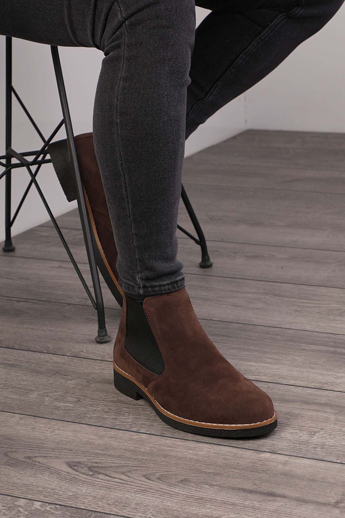 Freemax Unisex Ortopedik iç Tabanlık Suya Dayanıklı Chelsea Bot Garantili ÜrünFreemax.30141 SÜET KAHVE