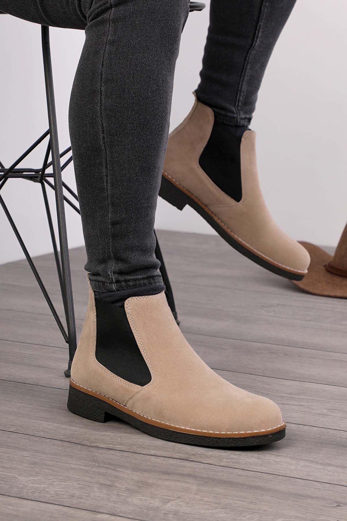 Freemax Unisex Ortopedik iç Tabanlık Suya Dayanıklı Chelsea Bot Garantili ÜrünFreemax.30141 Süet Kum