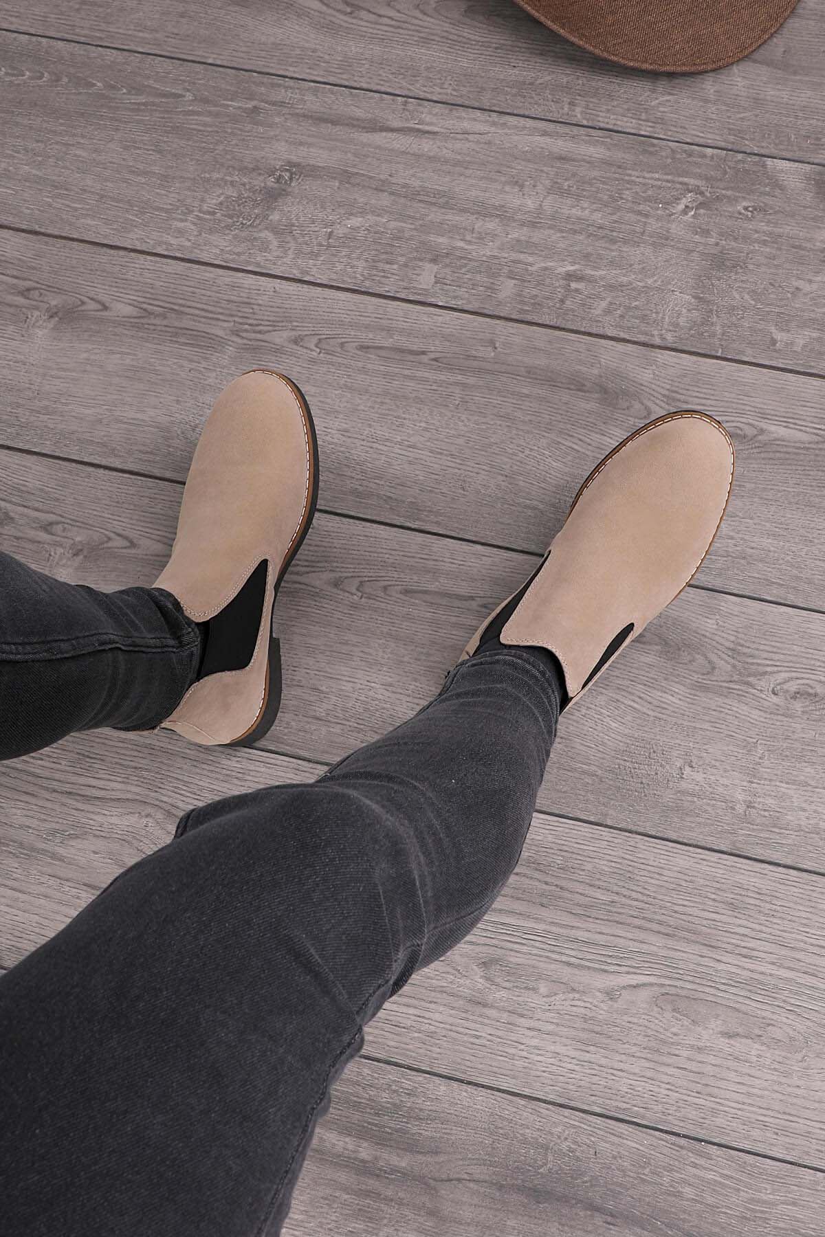 Freemax Unisex Ortopedik iç Tabanlık Suya Dayanıklı Chelsea Bot Garantili ÜrünFreemax.30141 Süet Kum