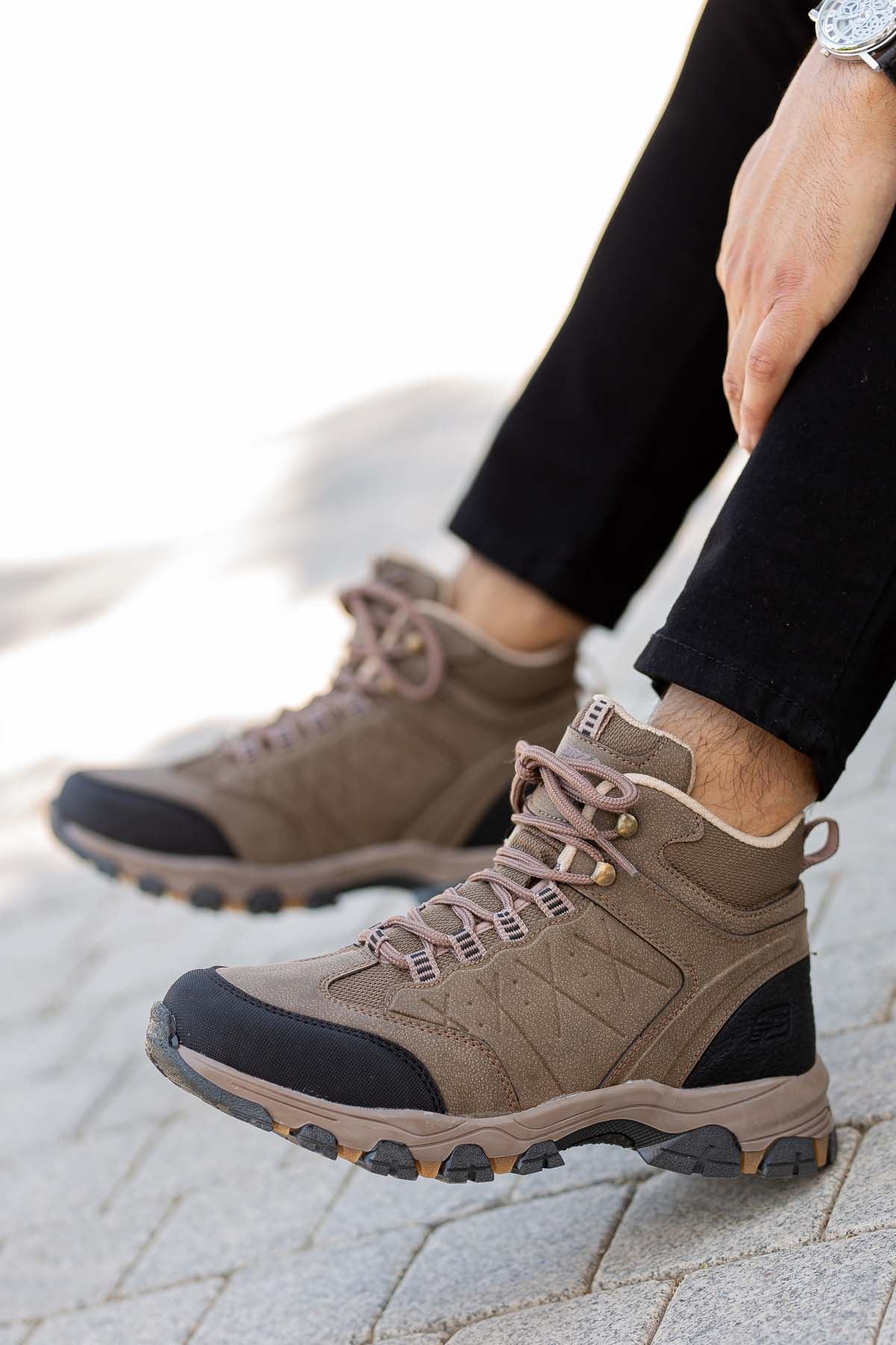 Freemax Garantili Kürklü Kışlık Bot Kauçuk Taban Sağlam Outdoor Forza 2164 Vizon