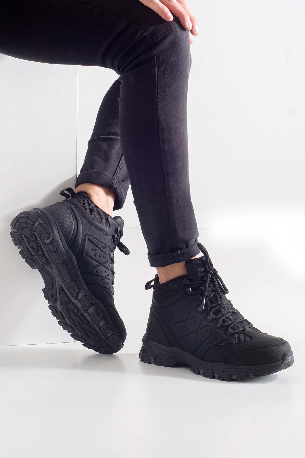 Freemax Garantili Kürklü Kışlık Bot Kauçuk Taban Sağlam Outdoor Forza 2164 SİYAH