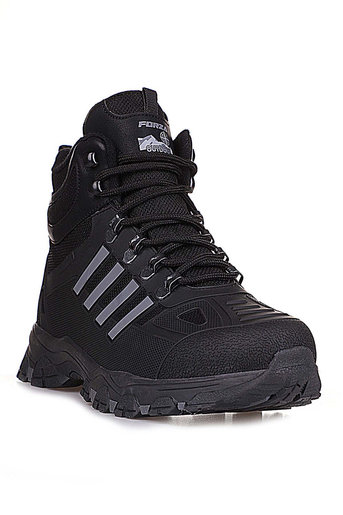 Freemax Su Geçirmez Kauçuk Kaplama Esnek Termo Taban Kışlık Bot SİYAH FÜME