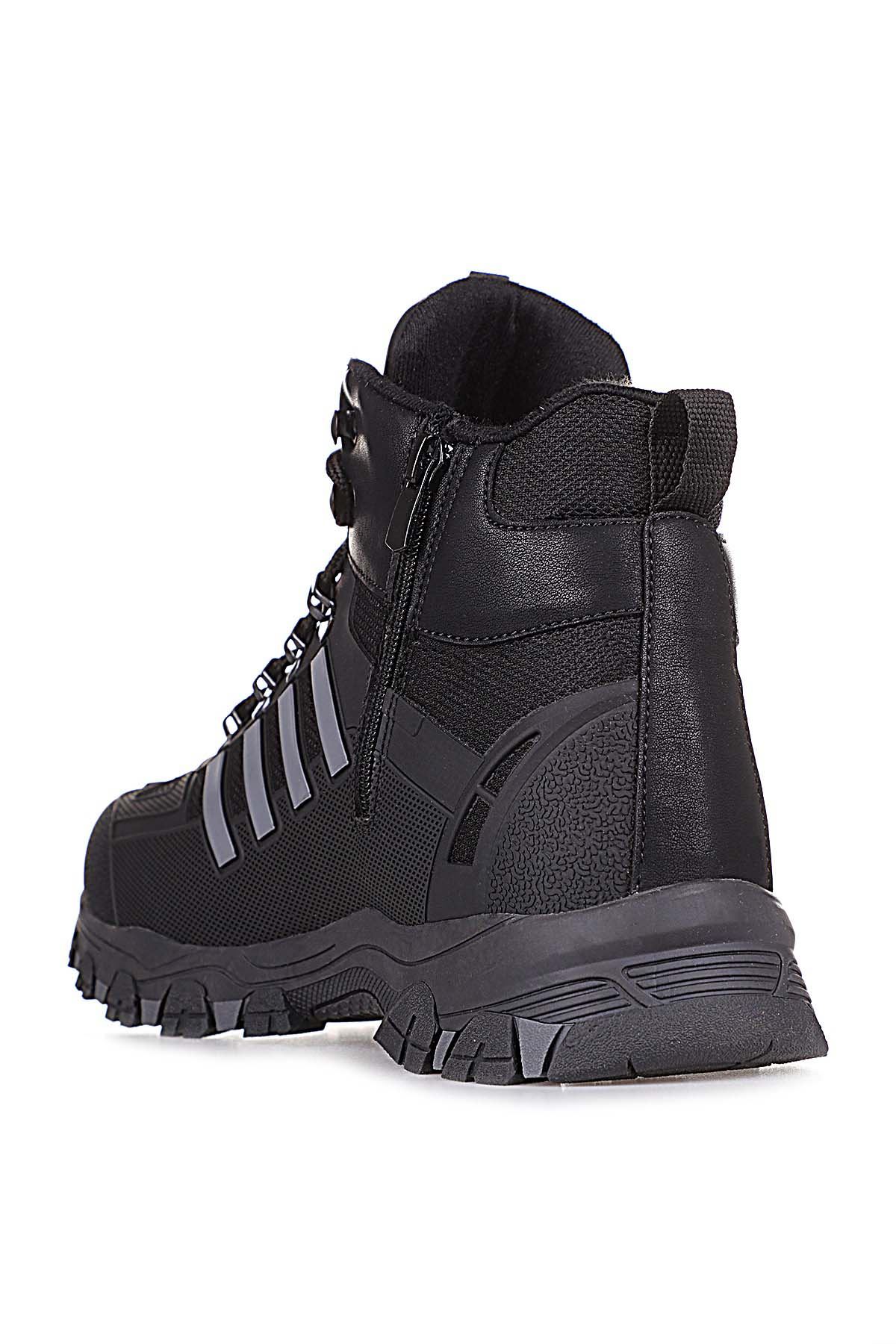 Freemax Su Geçirmez Kauçuk Kaplama Esnek Termo Taban Kışlık Bot SİYAH FÜME