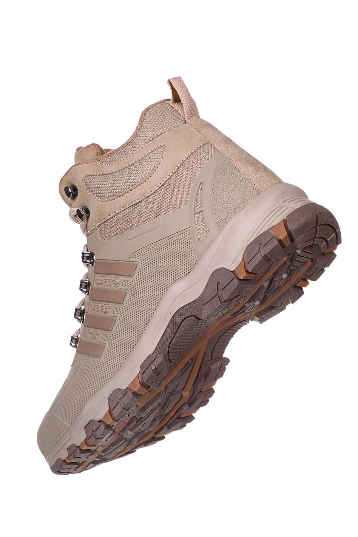 Freemax Su Geçirmez Kauçuk Kaplama Esnek Termo Taban Kışlık Bot Çöl Kum Bej