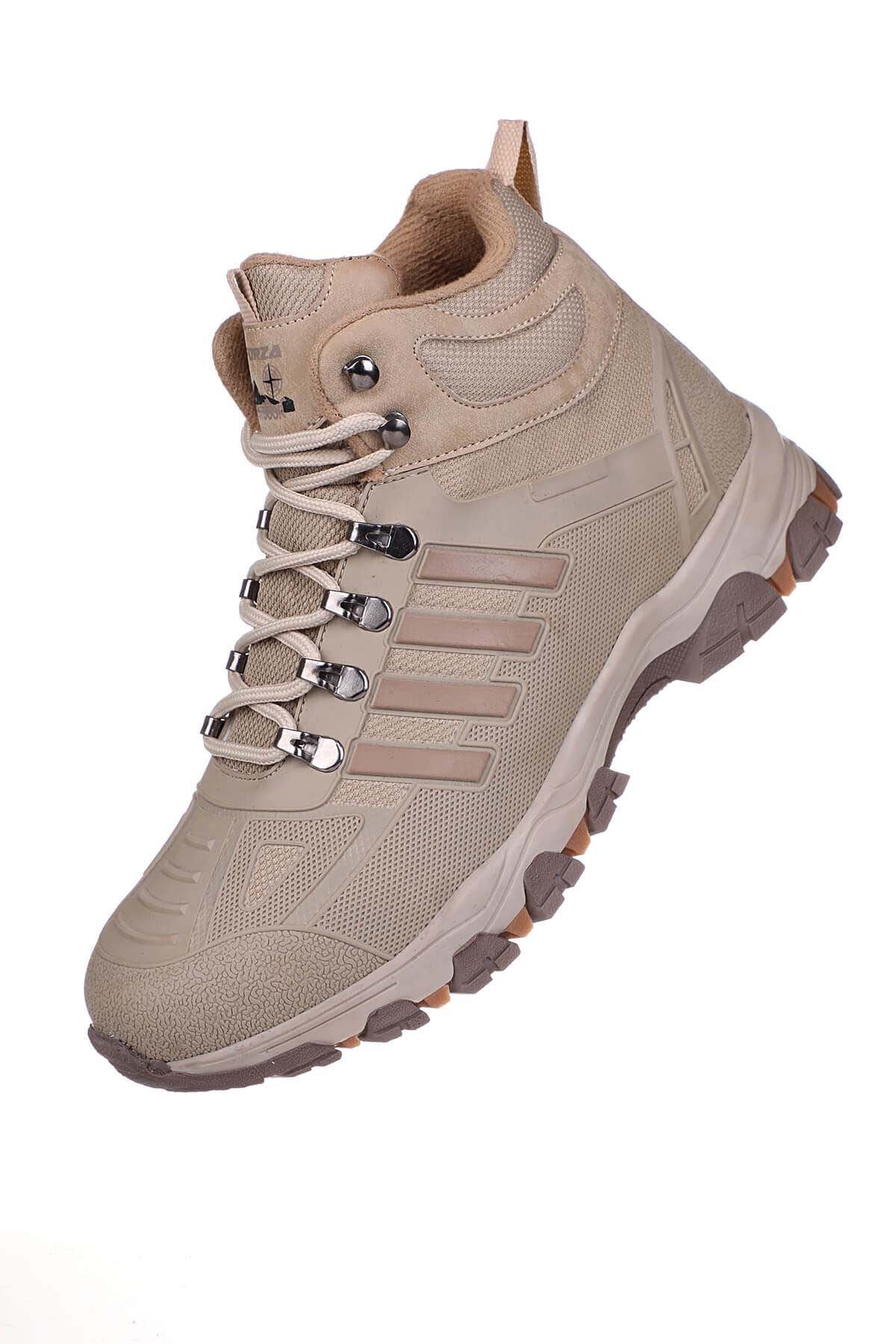 Freemax Su Geçirmez Kauçuk Kaplama Esnek Termo Taban Kışlık Bot Çöl Kum Bej