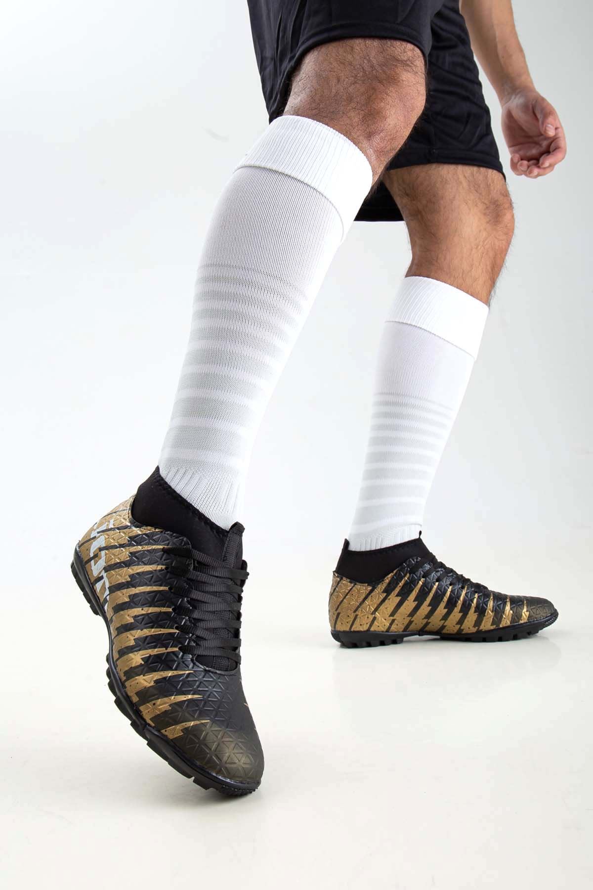 Freemax Unisex Çoraplı Halı saha Futbol Ayakkabısı Freemax.1452 Haki Siyah