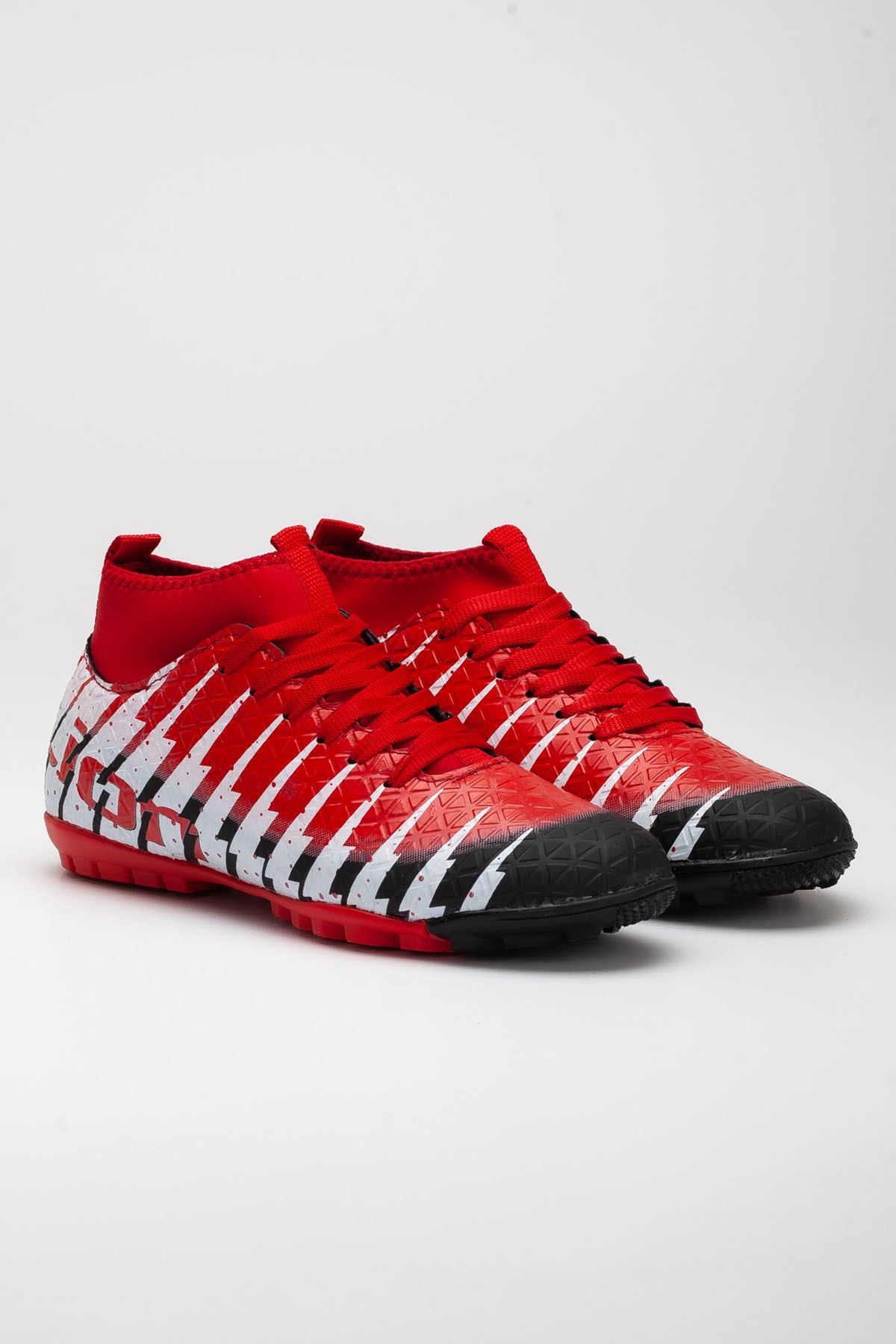 Freemax Unisex Çoraplı Halı saha Futbol Ayakkabısı Freemax.1452 Siyah Kırmızı