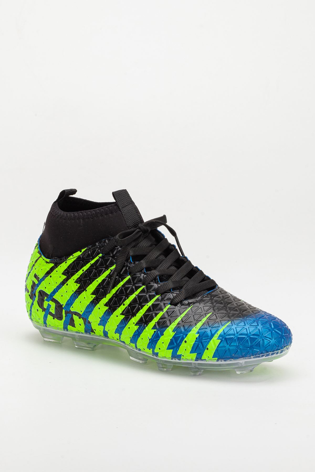 Freemax Unisex Çoraplı Krampon Futbol Ayakkabısı Mavi Sarı