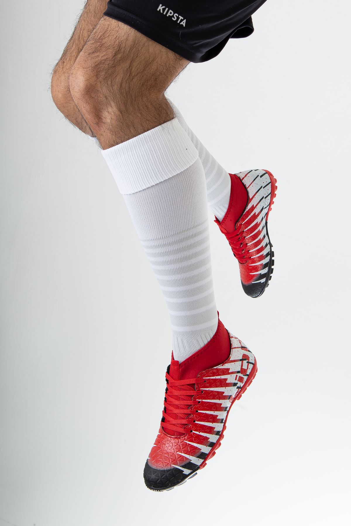 Freemax Unisex Çoraplı Halı saha Futbol Ayakkabısı Freemax.1452 Siyah Kırmızı