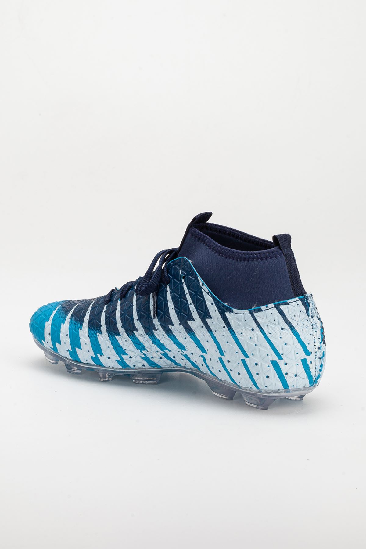 Freemax Unisex Çoraplı Krampon Futbol Ayakkabısı Turkuaz Lacivert