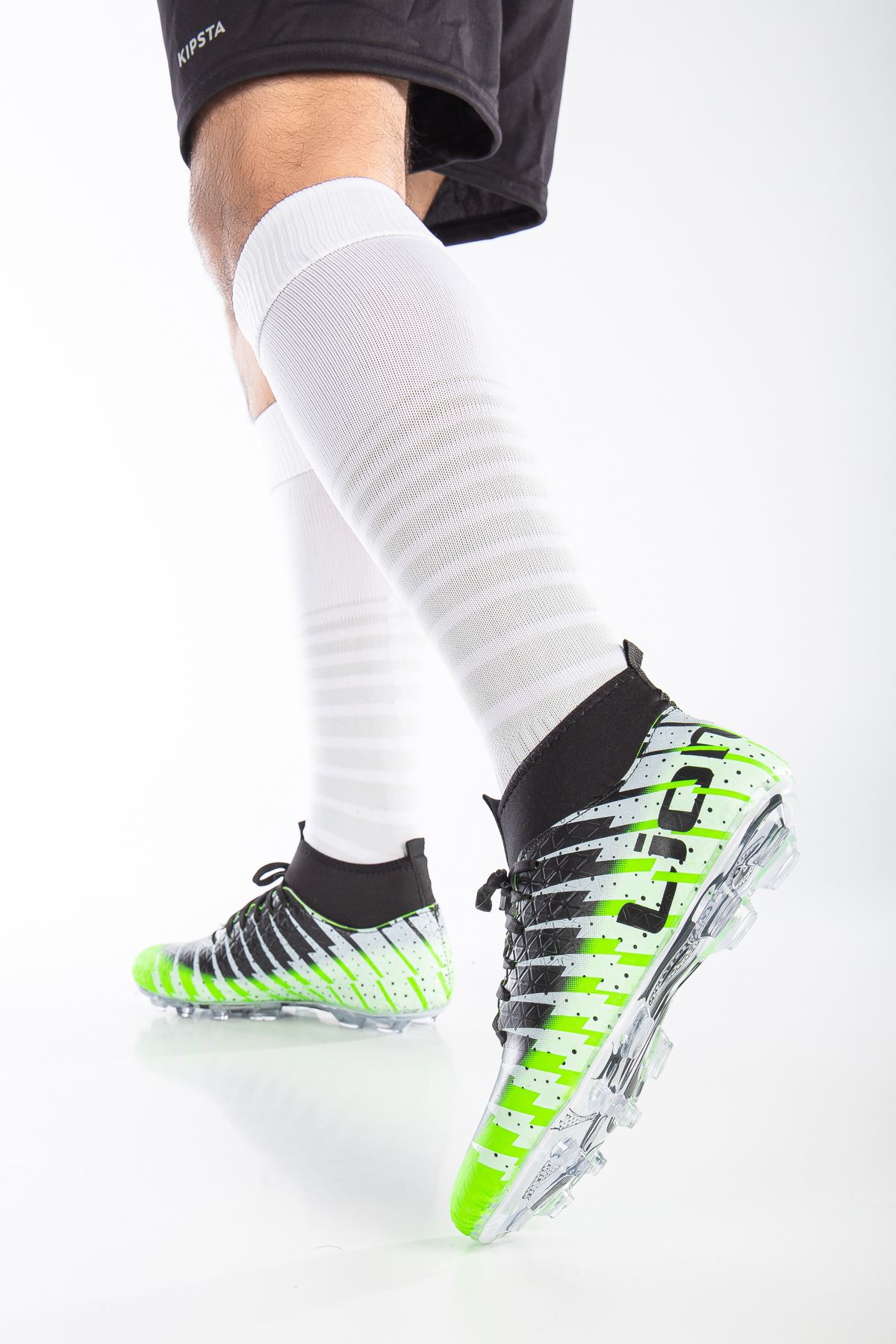 Freemax Unisex Çoraplı Krampon Futbol Ayakkabısı Yeşil Siyah