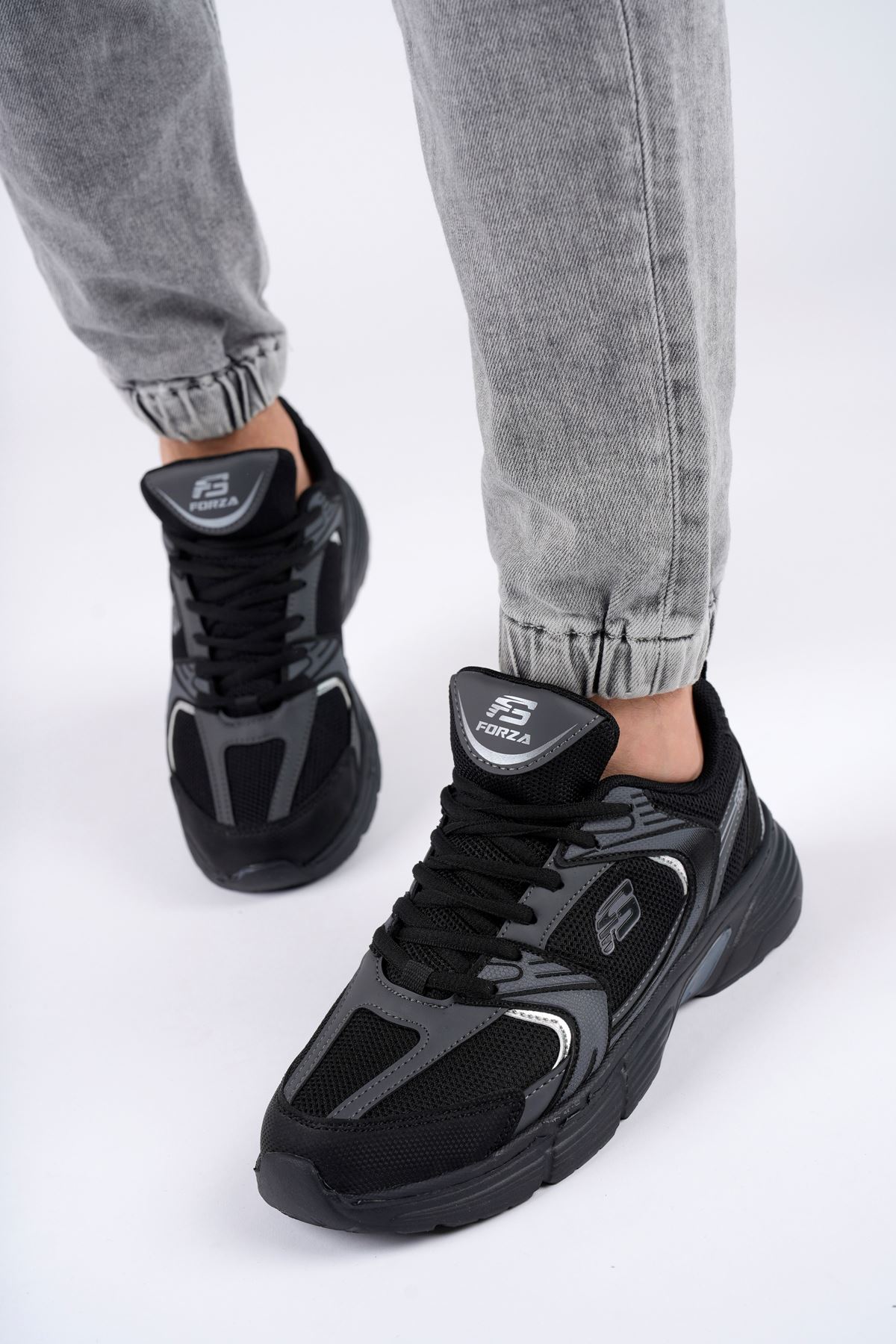 Freemax Unisex Anatomik Garantili Çok Hafif 270 gr Esnek Rahat Sneaker Konforlu Spor Ayakkabıı 2355 Siyah Füme