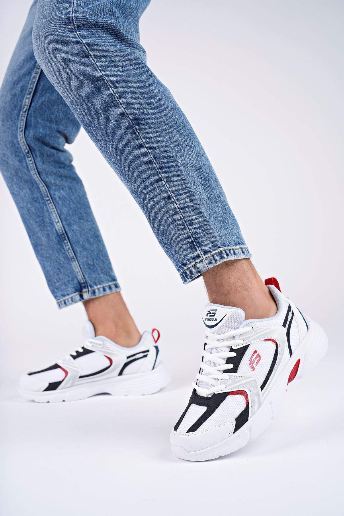 Freemax Unisex Anatomik Garantili Çok Hafif 270 gr Esnek Rahat Sneaker Konforlu Spor Ayakkabıı 2355 Beyaz Laci Kırmızı