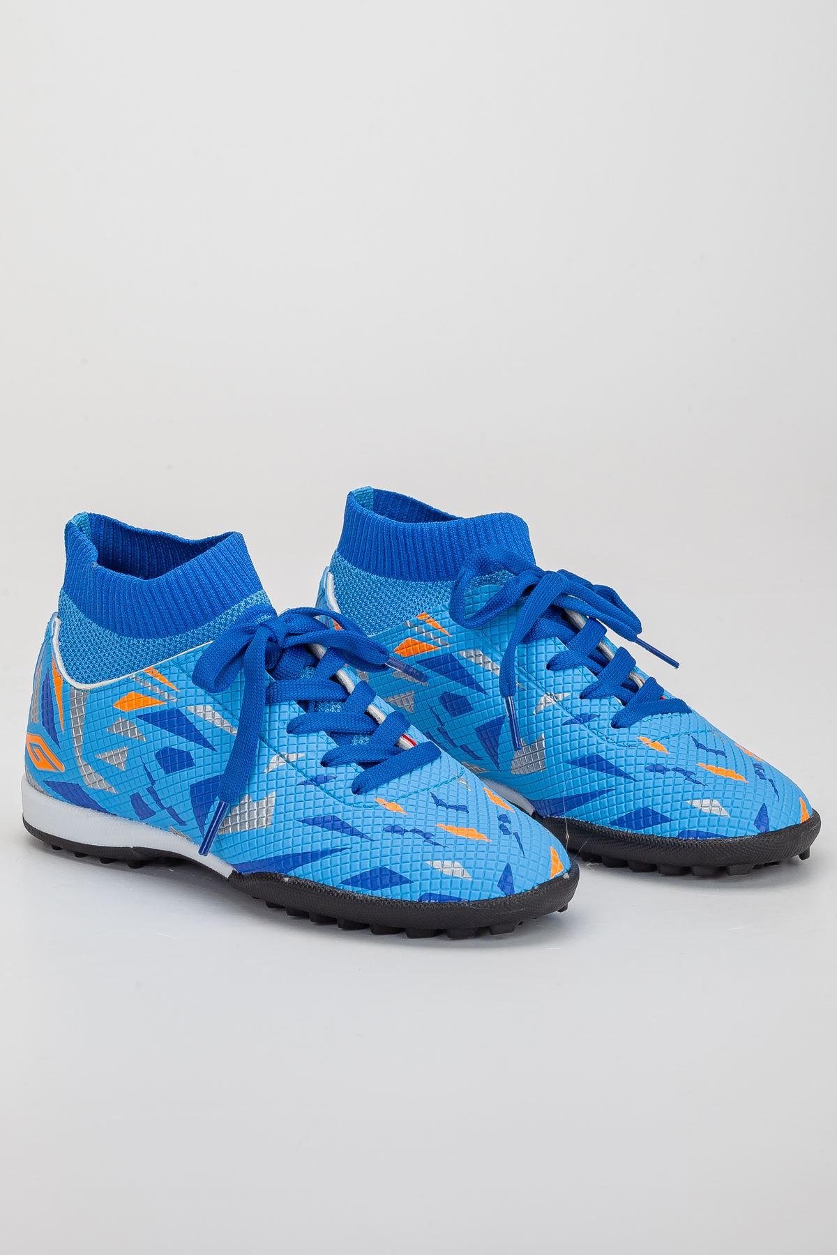 Freemax Unisex Çocuk Çoraplı Halı saha Futbol Ayakkabısı Dgn 2303 Mavi Orange