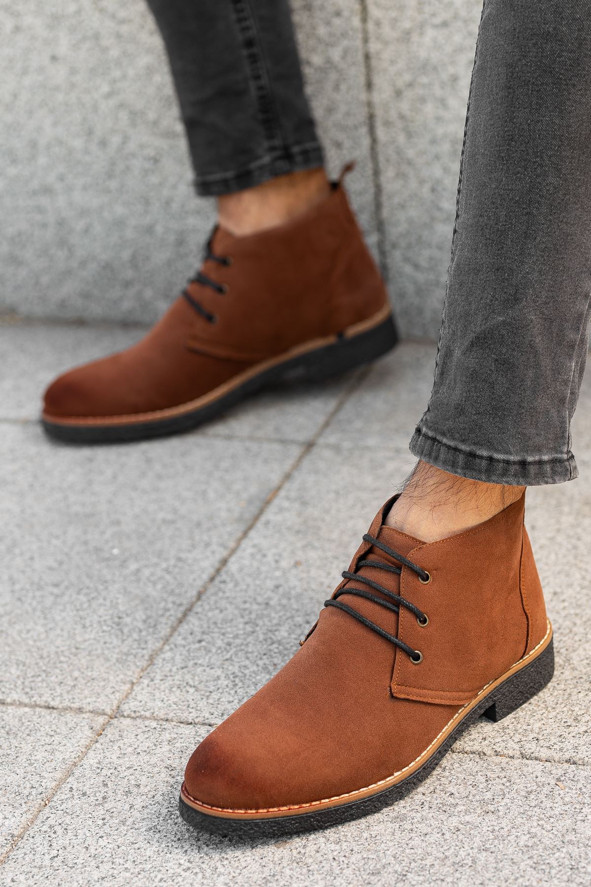 Freemax Erkek Papi Bağlı Kışlık Erkek Bot Freemax.Bgl102 Süet Taba