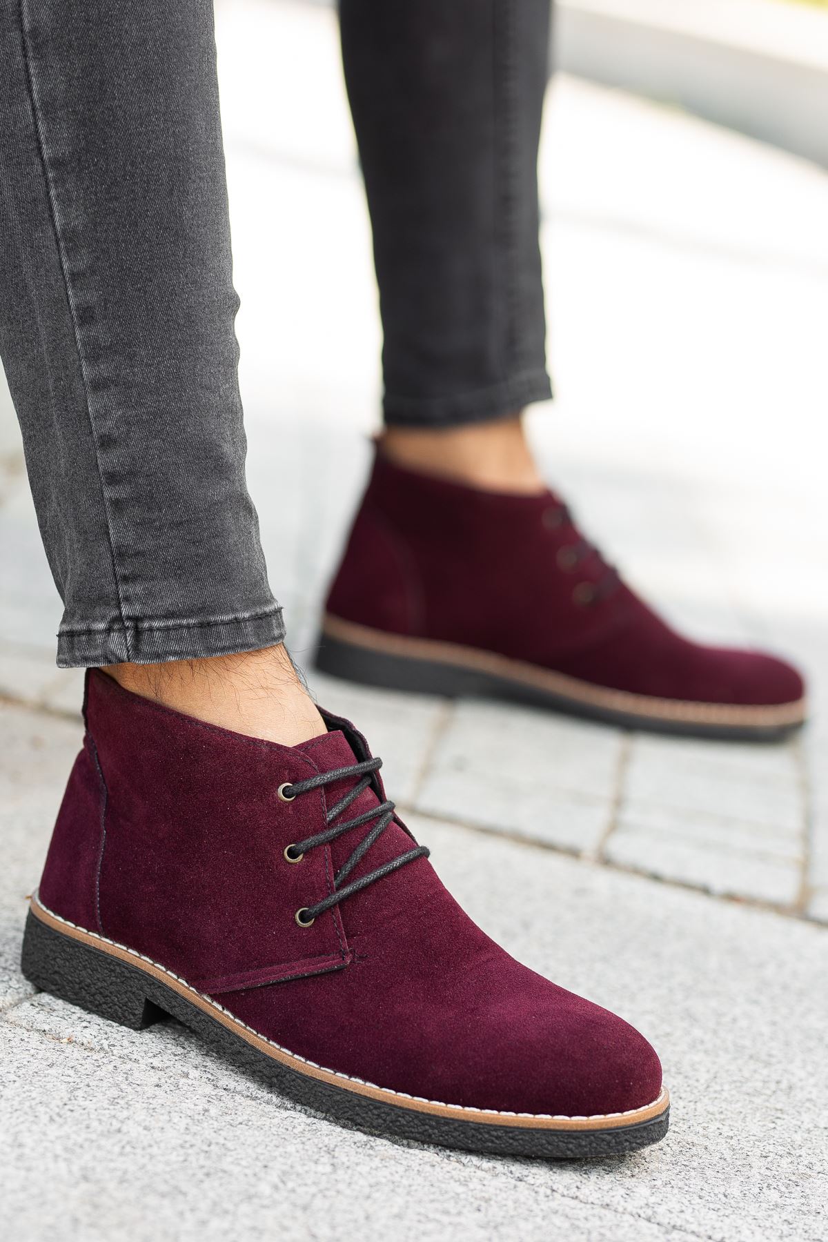 Freemax Erkek Papi Bağlı Kışlık Erkek Bot Freemax.Bgl102 Süet Bordo