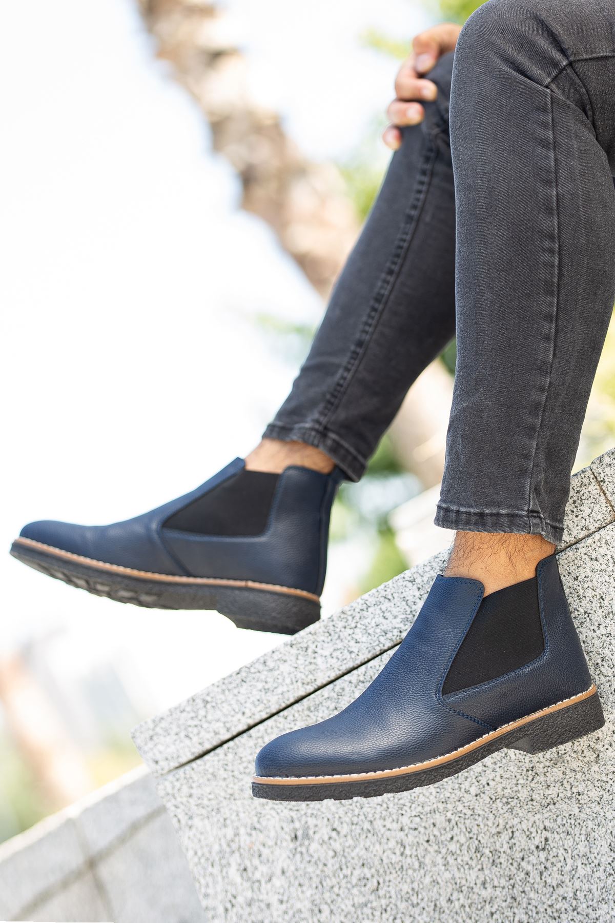 Freemax Unisex Ortopedik iç Tabanlık Suya Dayanıklı Chelsea Bot Garantili ÜrünFreemax.30141 Lacivert