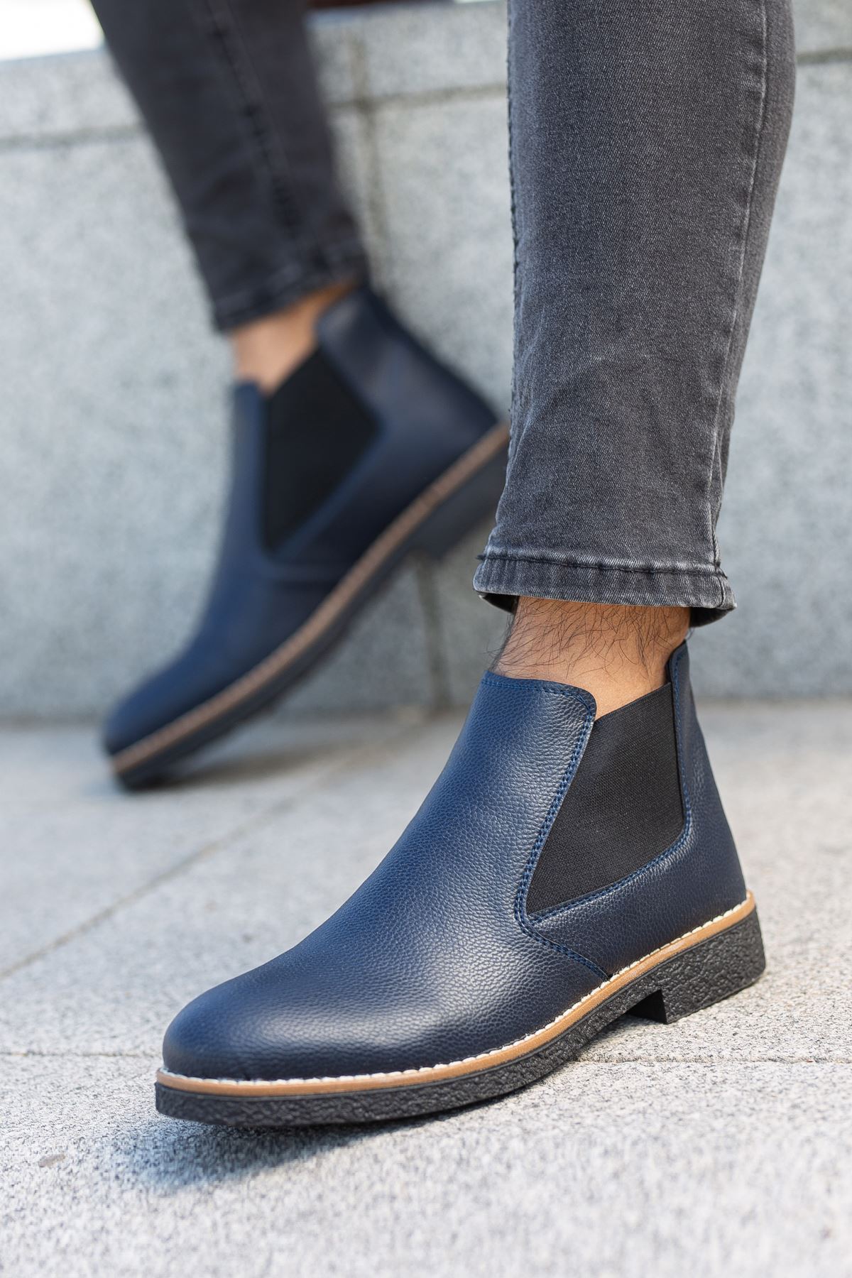 Freemax Unisex Ortopedik iç Tabanlık Suya Dayanıklı Chelsea Bot Garantili ÜrünFreemax.30141 Lacivert