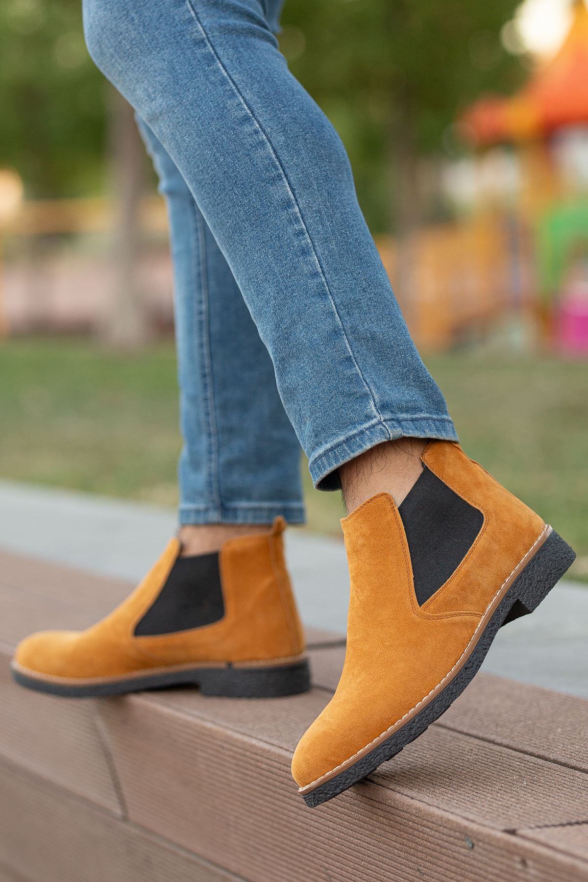 Freemax Unisex Ortopedik iç Tabanlık Suya Dayanıklı Chelsea Bot Garantili ÜrünFreemax.30141 Süet Tarçın